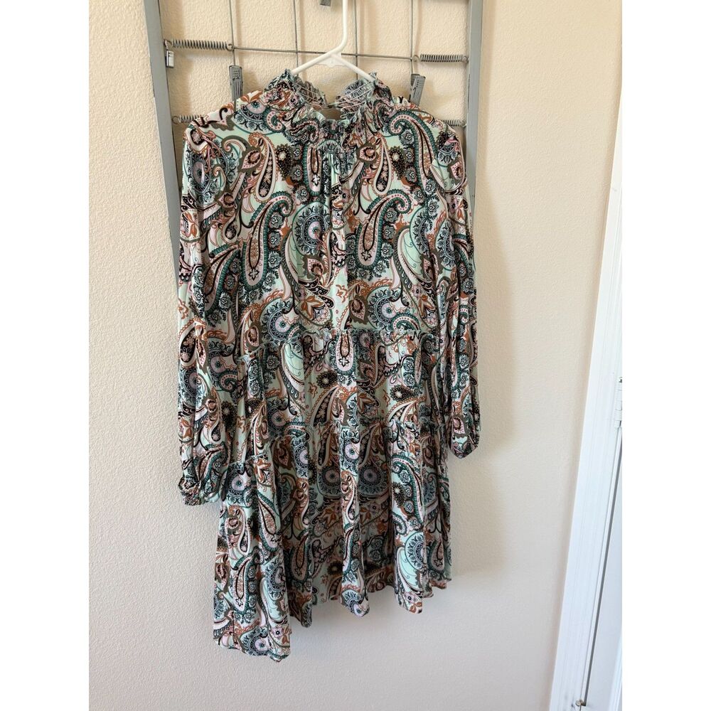 Anthropologie Cady Tiered Tunic paisley print dress Size Small
